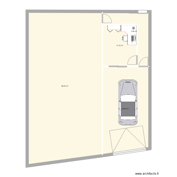 plan local. Plan de 4 pièces et 136 m2