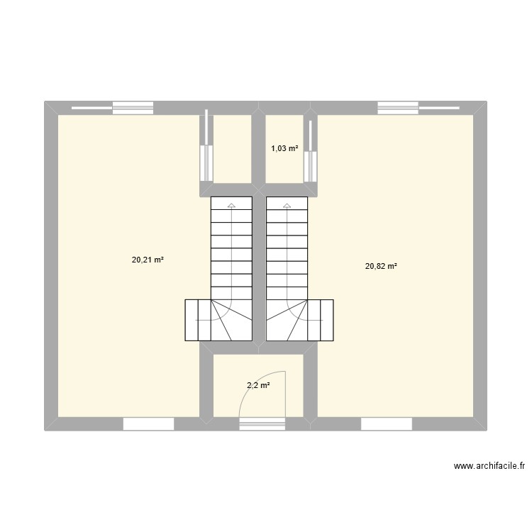 Plan V1 Clamart. Plan de 4 pièces et 44 m2