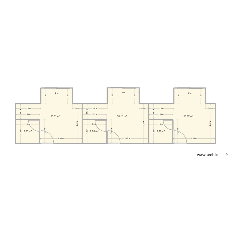 CINEMA ZIAD. Plan de 6 pièces et 37 m2