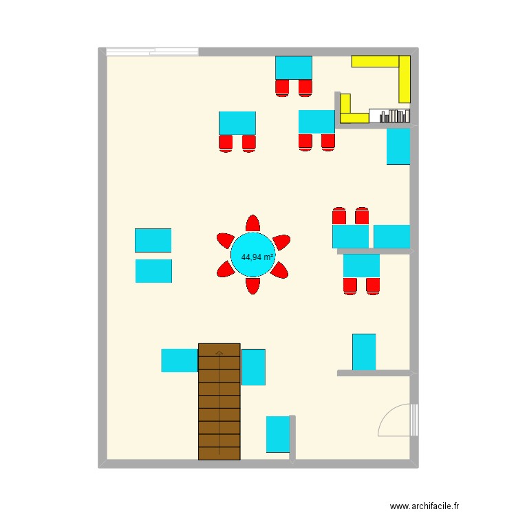 classe maternelle. Plan de 1 pièce et 45 m2