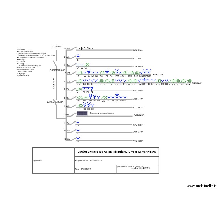 schéma unifilaire Dea. Plan de 0 pièce et 0 m2