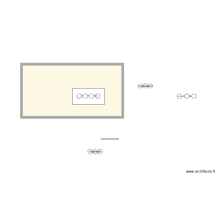 table cuisine. Plan de 1 pièce et 11 m2