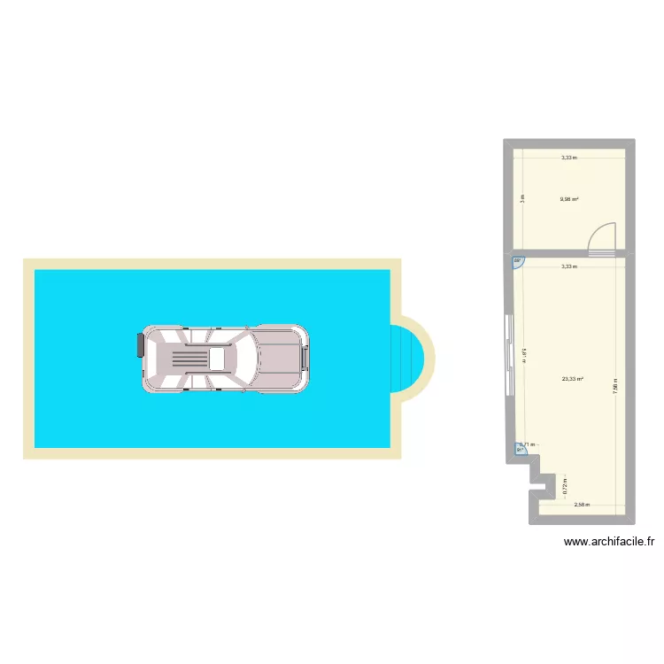plan vogel. Plan de 2  et 33 m²
