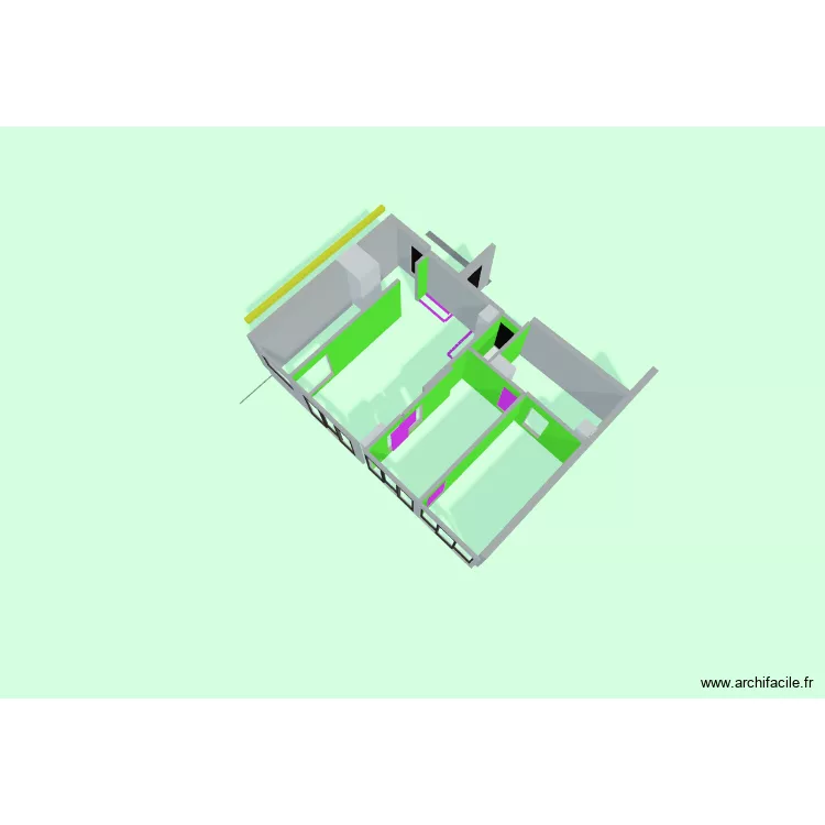 après modifications amenagements. Plan de 1 et 1 m² après modifications amenagements. Plan de 1 et 1 m²