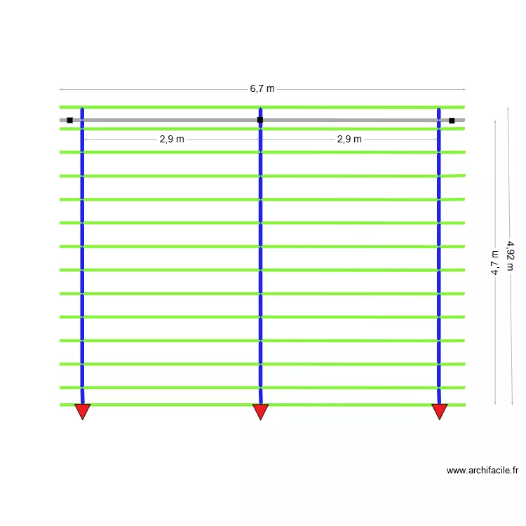 Pergolas. Plan de 28  et 26 m²
