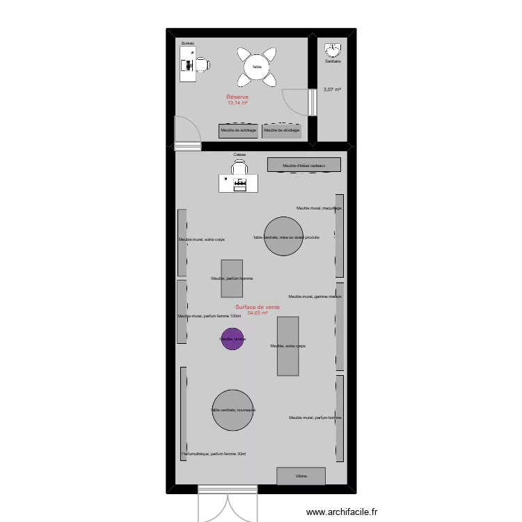 adopt. Plan de 3  et 70 m²