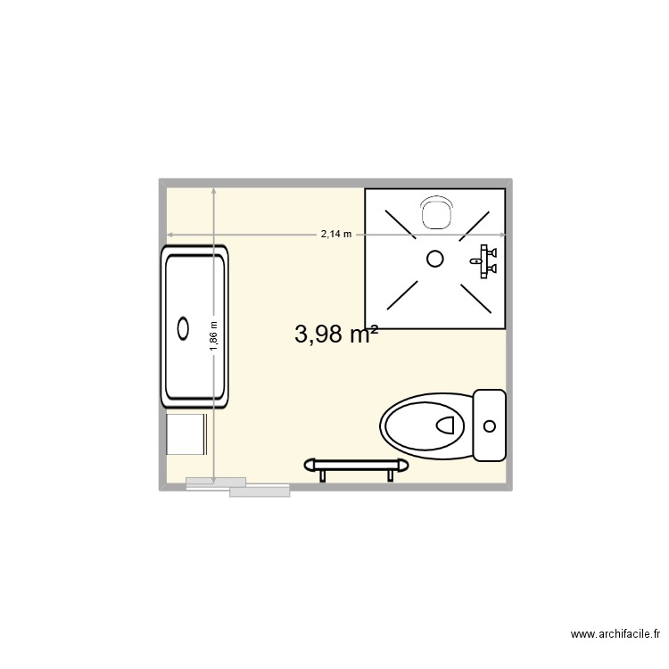 UGUET. Plan de 1 pièce et 4 m2