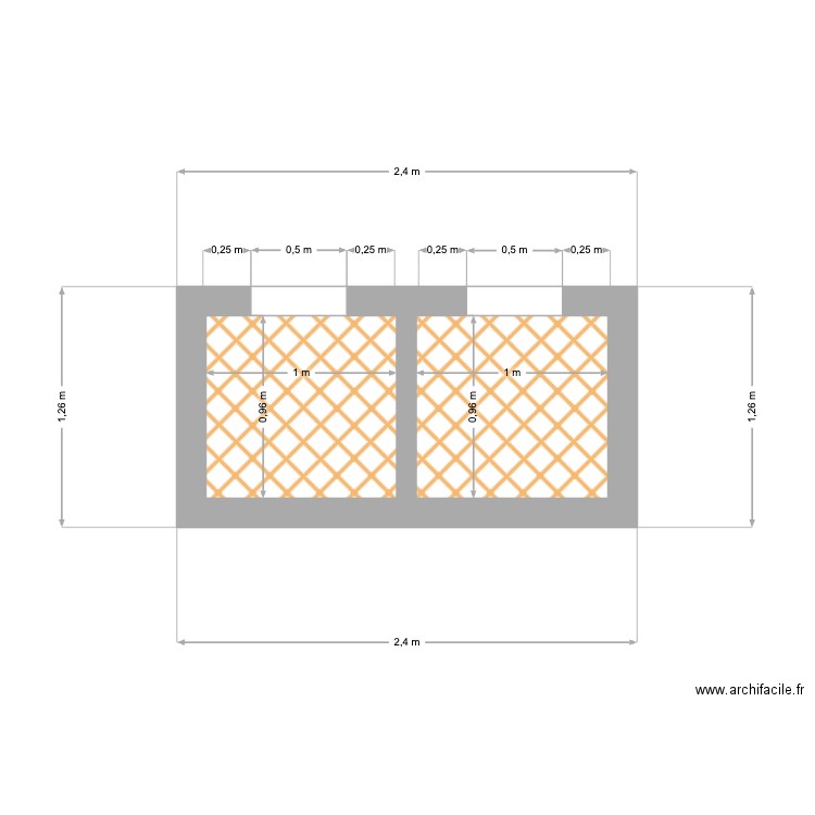 Plan Fenetre Cage Escalier. Plan de 2 pièces et 2 m2