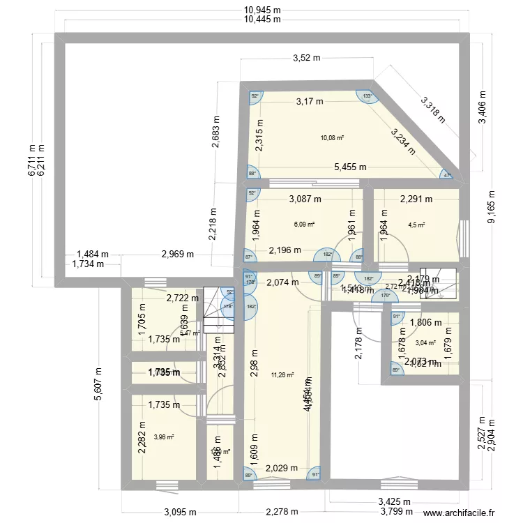 paulette 2 eme &eacute;tqge. Plan de 10  et 49 m²