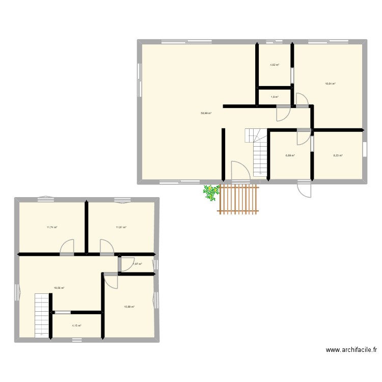 plan 2. Plan de 12 pièces et 160 m2