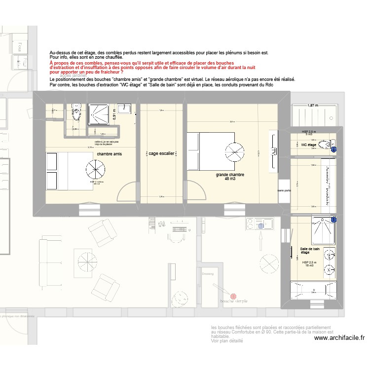 Talon plan &eacute;tage VMC. Plan de 0 pièce et 0 m2