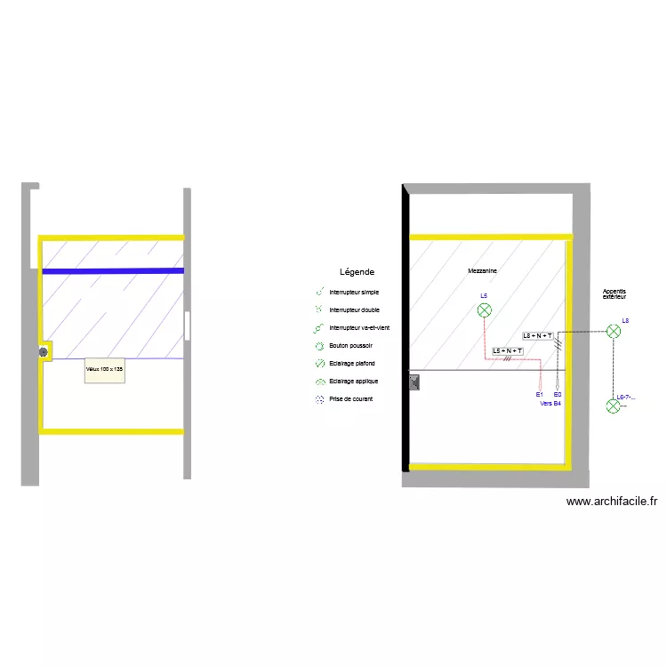 Mezzanine-Alelier_Electricit&eacute;_Eclairage_(E0-E1 suite)_V4. Plan de 