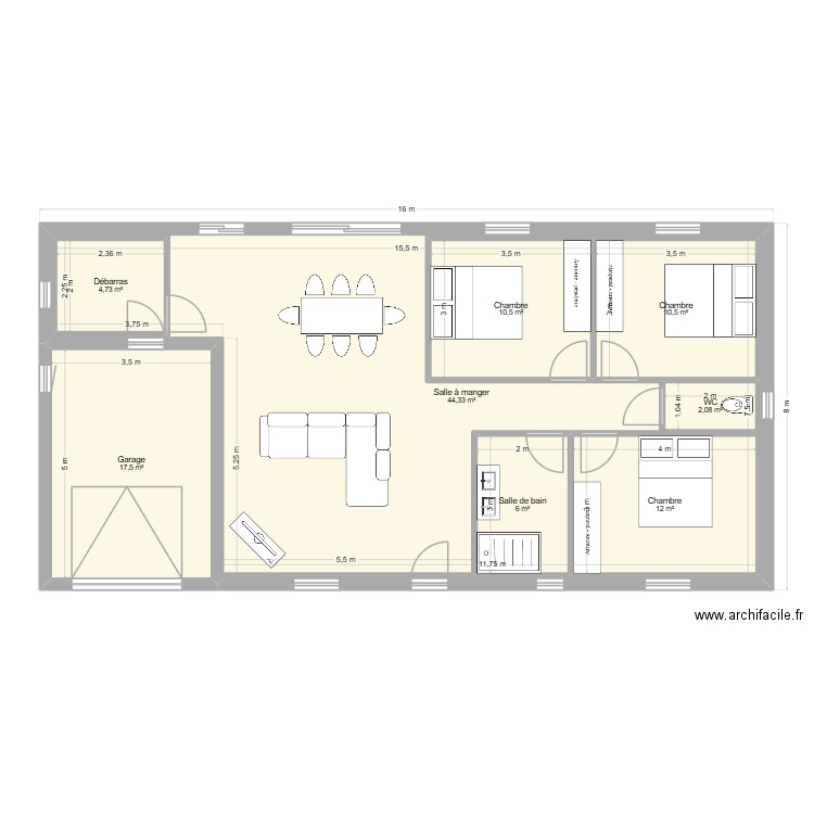 plan 2. Plan de 8 pièces et 160 m2