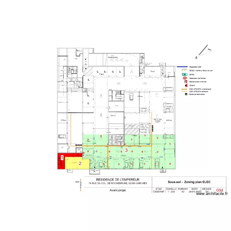 EHPAD sous sol. Plan de 