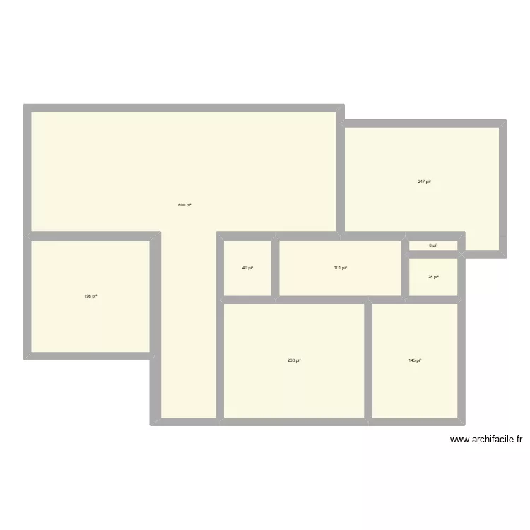 Sous-Sol. Plan de 9  et 157 m²