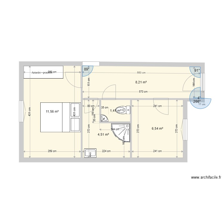 risorangis. Plan de 5 pièces et 32 m2