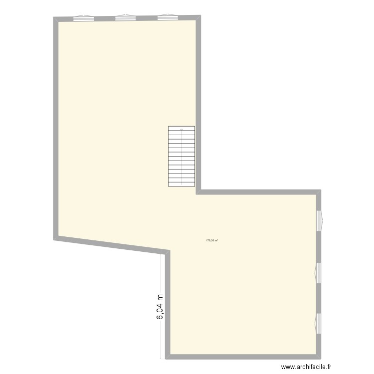 n232. Plan de 1 pièce et 176 m2