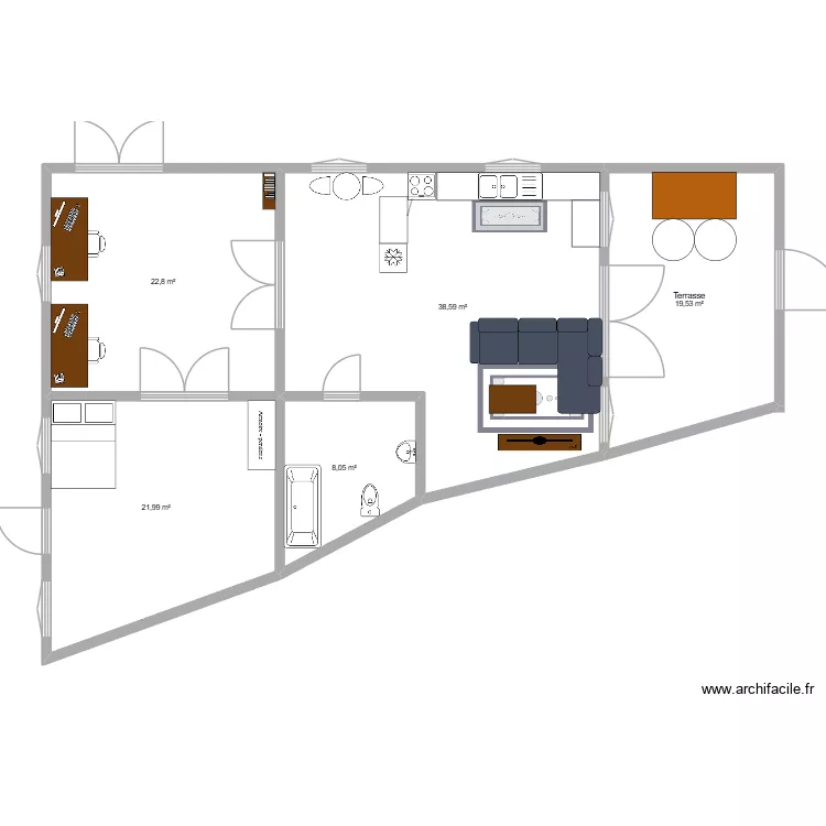 MAISON REVISIT2. Plan de 5 pièces et 111 m²