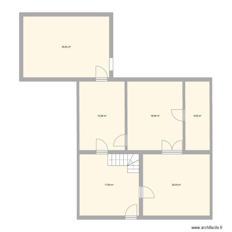 rez renée. Plan de 6 pièces et 106 m2
