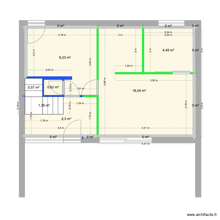 PLAN_N0_MAISON_LE_BUGUE_MENUISERIE. Plan de 16 pièces et 36 m²