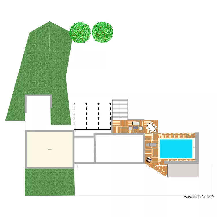 Ext Cieurac Piscine V6. Plan de 1  et 59 m²