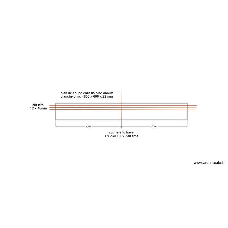 pine chassis 2. Plan de 1  et 3 m²