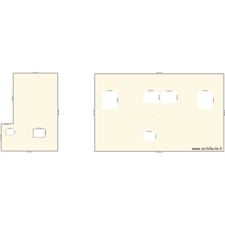 Facade. Plan de 1 pièce et -1847 m2