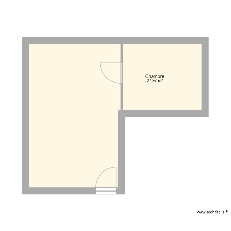 MA FILLE. Plan de 1 pièce et 28 m2