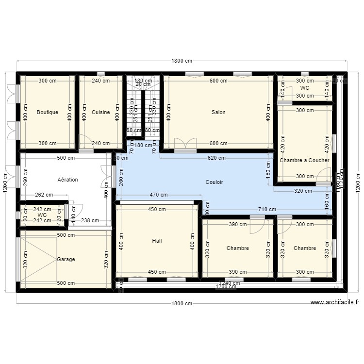 Plan de terrain 18mx12m Client 44 20 94 94. Plan de 14 pièces et 184 m2