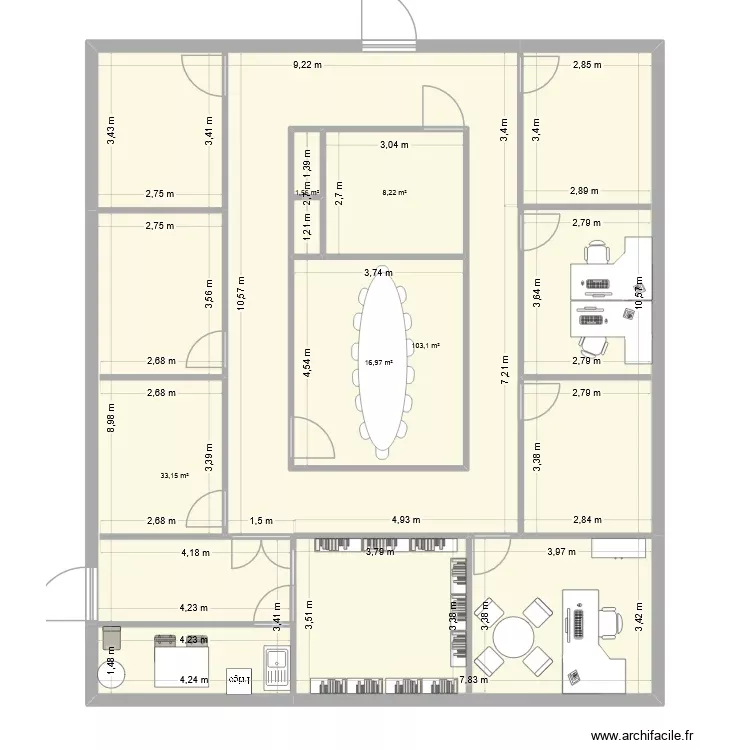 cho. Plan de 5 Pièces et 193 m²