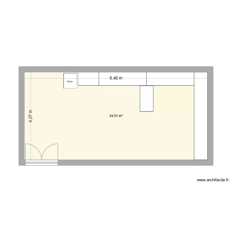 Salle Echantillonnage n&deg;6. Plan de 1  et 35 m²