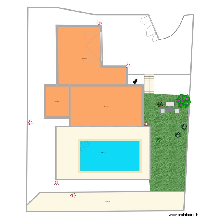 D'ONORIO. Plan de 5 pièces et 258 m2