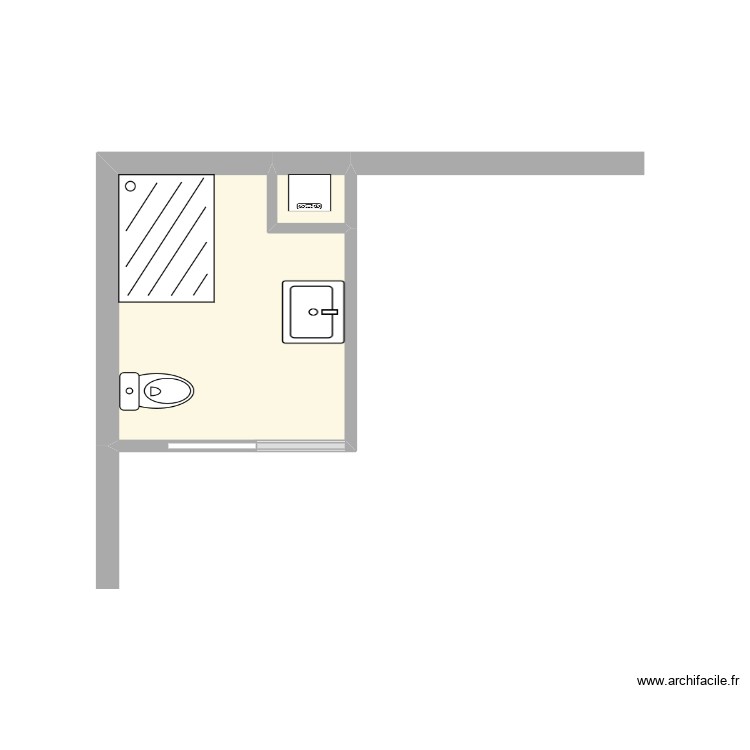 WC et arri&egrave;re cuisine G modifi&eacute; bis. Plan de 0 pièce et 0 m2