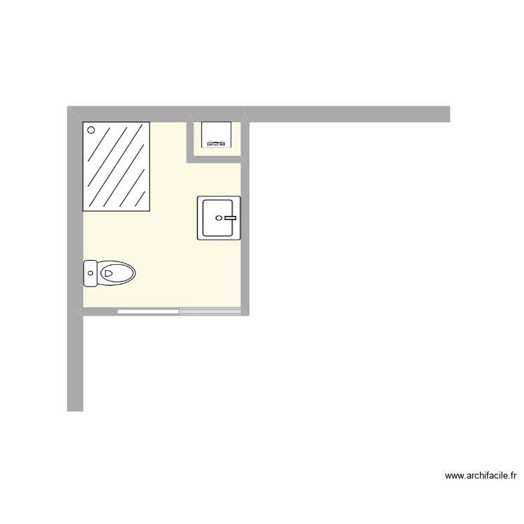 WC et arri&egrave;re cuisine G modifi&eacute; bis. Plan de 2  et 5 m²