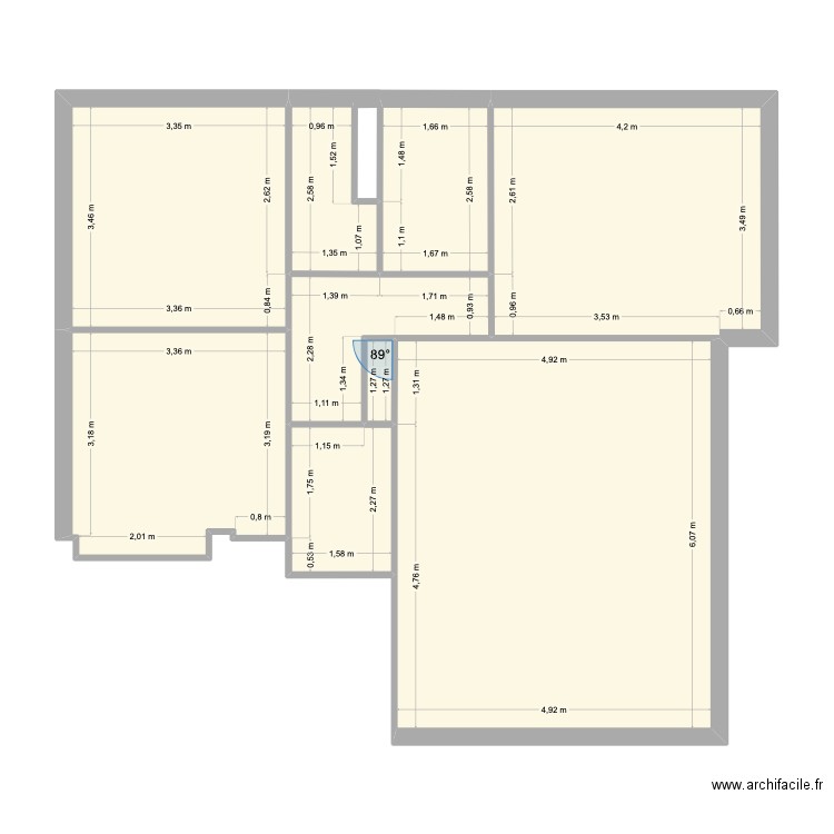 Appart Camille. Plan de 9 pièces et 83 m2