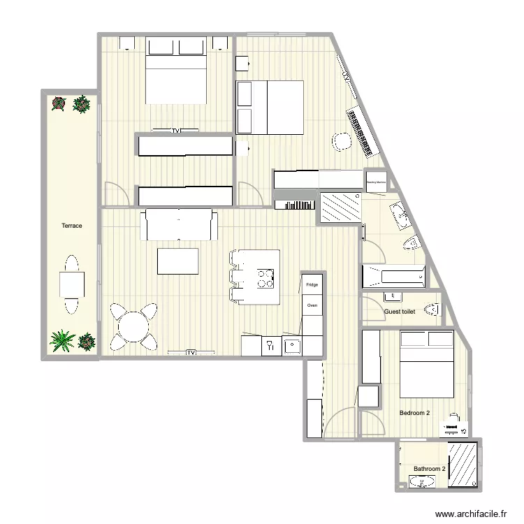 cap d\'ail plan final cuisine L. Plan de 12  et 104 m²
