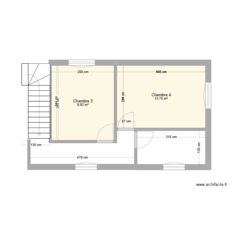 Maison IO - Etage. Plan de 2 pièces et 22 m2