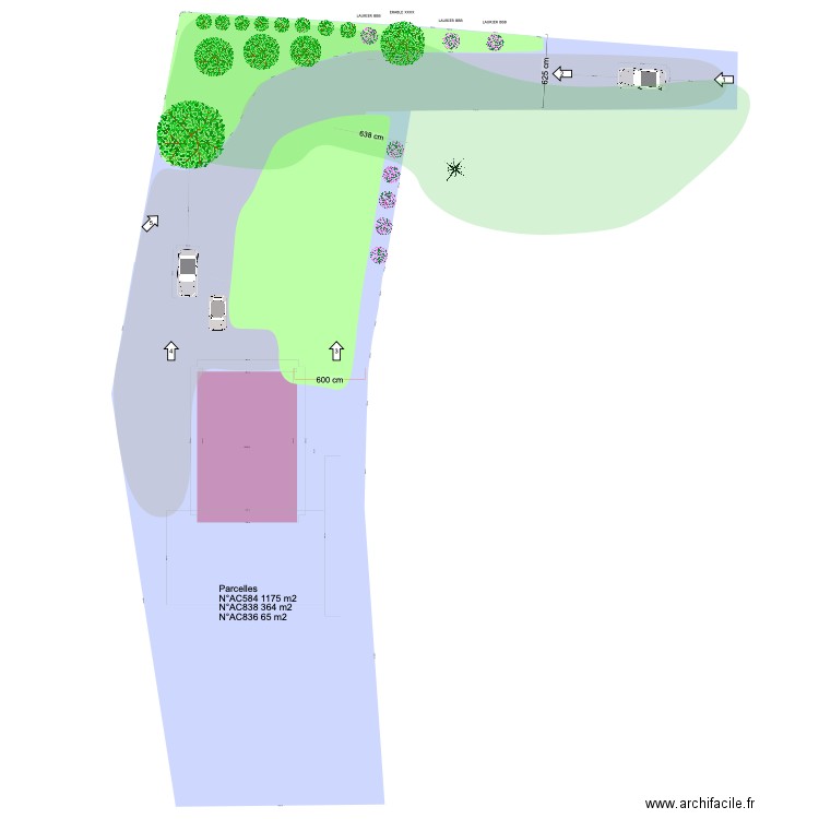 PLAN DE MASSE 2 APRES  EVV. Plan de 1 pièce et 102 m2