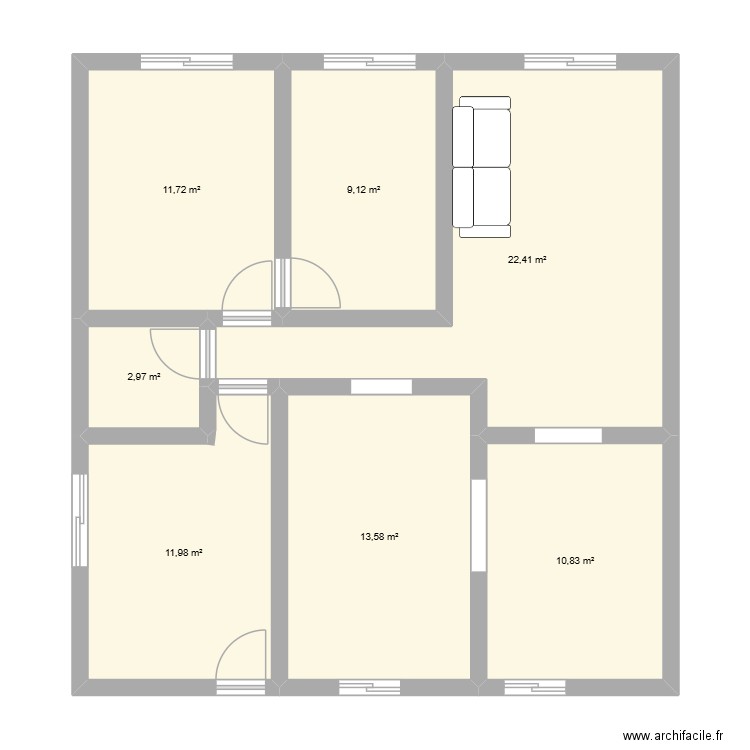 CACAERTYIHIUIVFYVCYHGDCBHDGHPIPICACAGASTROENTERITE. Plan de 7 pièces et 83 m2