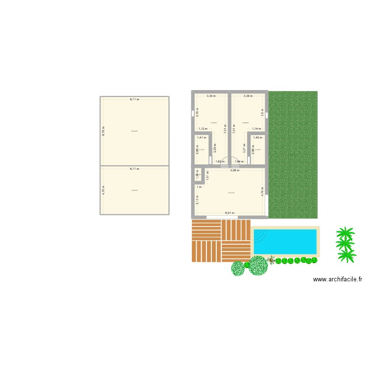 Kata Lodge. Plan de 8 pièces et 154 m2