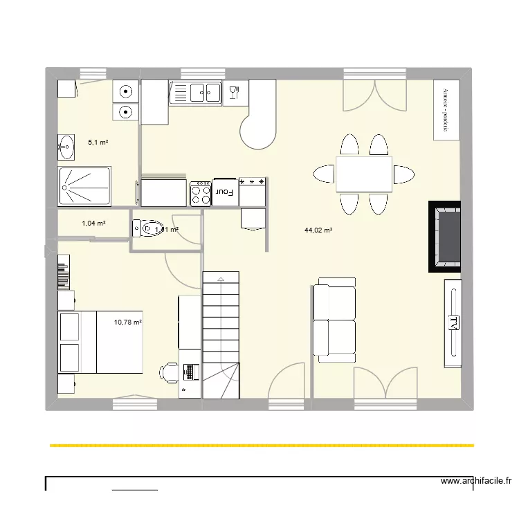 Coudray3. Plan de 5  et 62 m²
