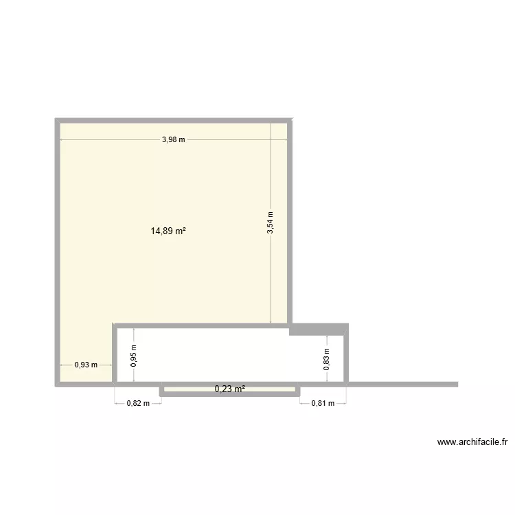terrasse actuelle. Plan de 2 et 15 m² terrasse actuelle. Plan de 2 et 15 m²