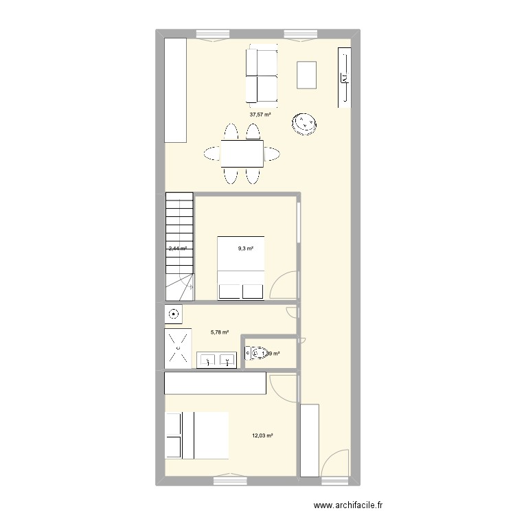 Plan Saint Laurent. Plan de 12 pièces et 163 m2