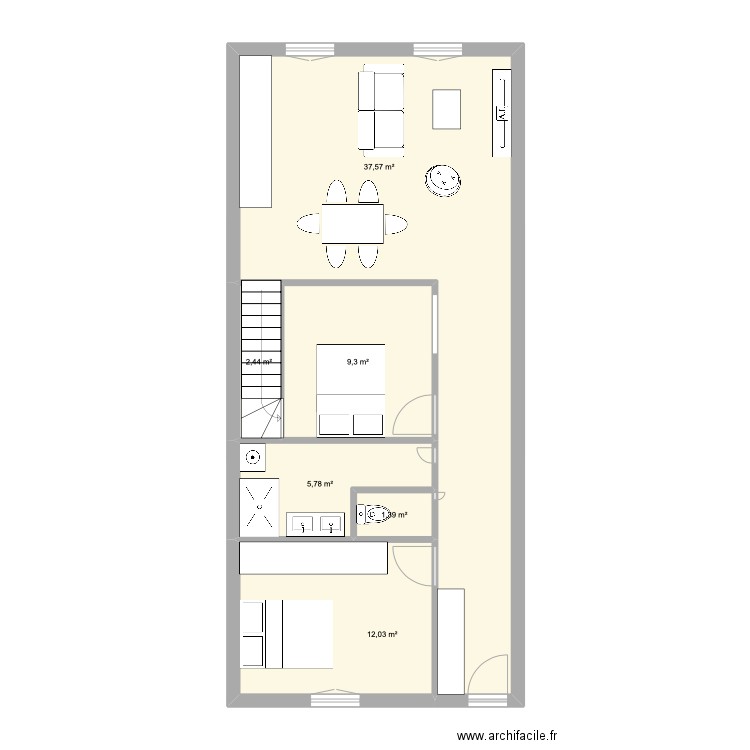 Plan Saint Laurent. Plan de 12 pièces et 163 m2