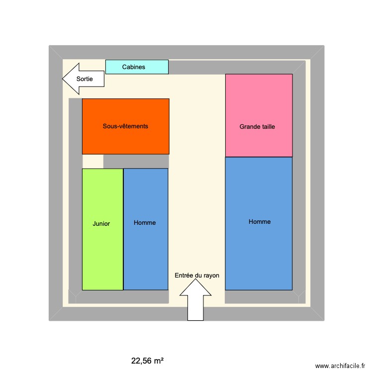 RAYON AVANT. Plan de 1 pièce et 23 m2