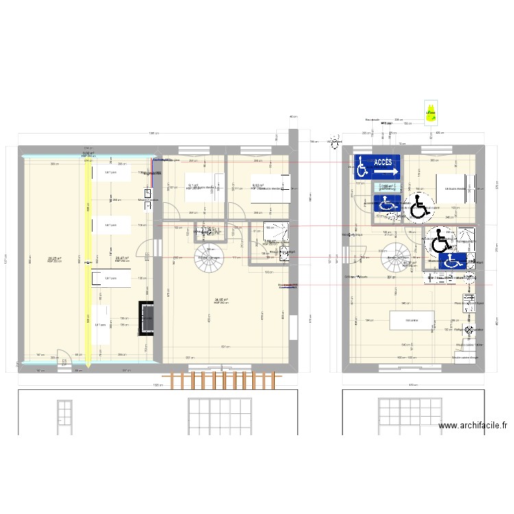 Gite esquisse APS V4. Plan de 12 pièces et 173 m2