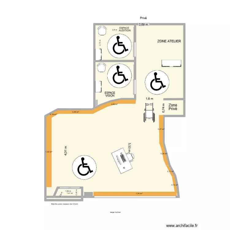 VISION CHAMBLY. Plan de 5  et 66 m²
