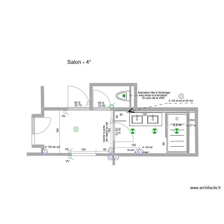 Hall-SB-WC - 4&deg;. Plan de 0 pièce et 0 m2