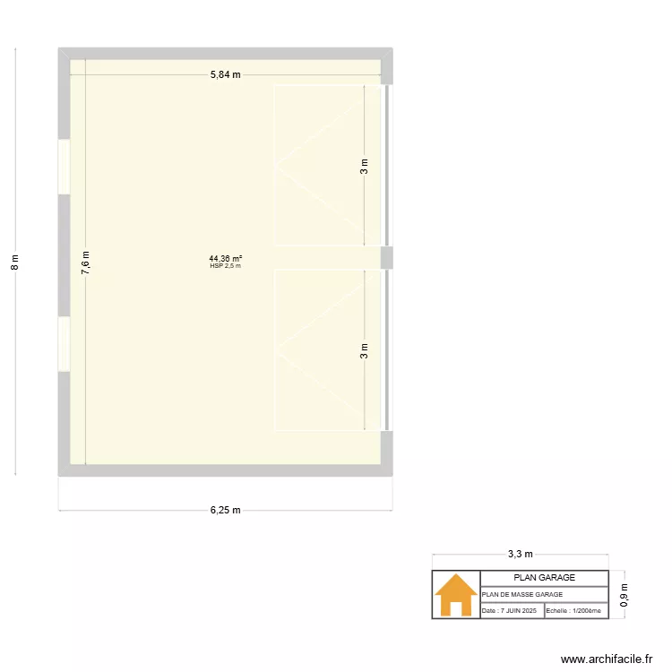 PLAN GARAGE. Plan de PLAN GARAGE. Plan de