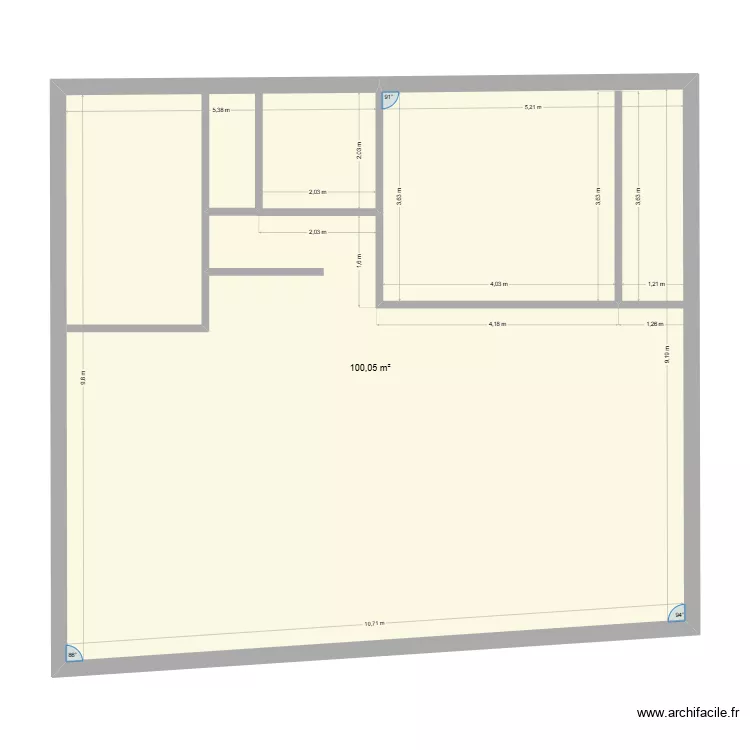 maison1. Plan de 1  et 100 m²